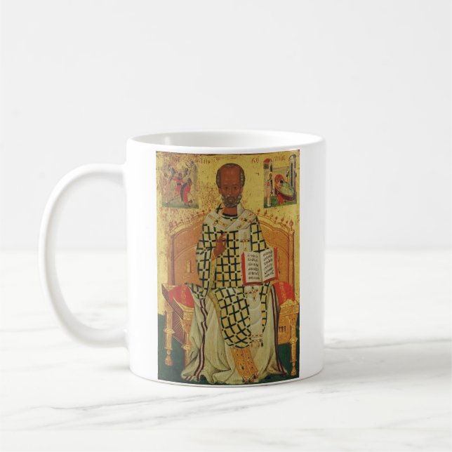 Orthodox Icon of Saint Nicholas The Wonderworker Coffee Mug (Left)