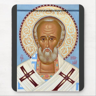 Orthodox Icon of Saint Nicholas The Wonderworker Mouse Pad