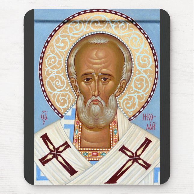 Orthodox Icon of Saint Nicholas The Wonderworker Mouse Pad (Front)