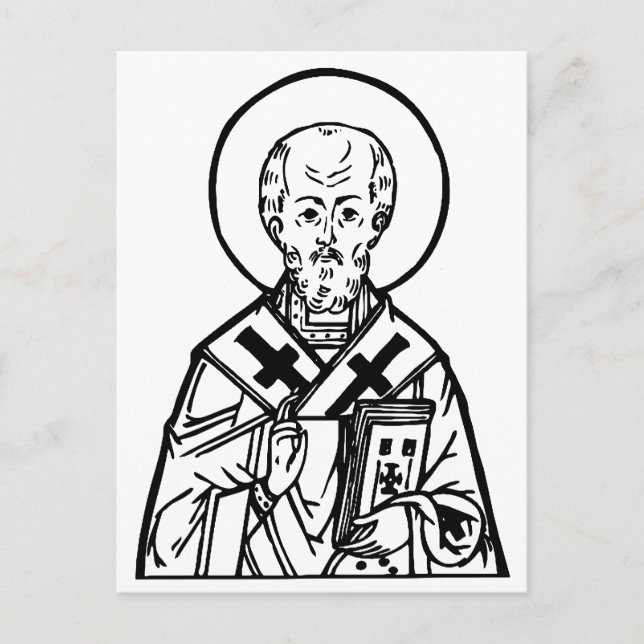 Orthodox Icon of Saint Nicholas The Wonderworker Postcard (Front)