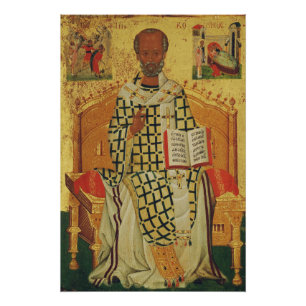 Orthodox Icon of Saint Nicholas The Wonderworker Poster