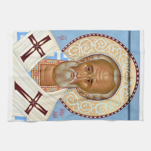Orthodox Icon of Saint Nicholas The Wonderworker Tea Towel