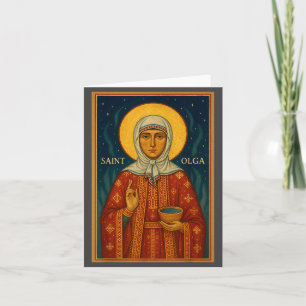 Orthodox Icon Of Saint Olga Of Alaska  Card