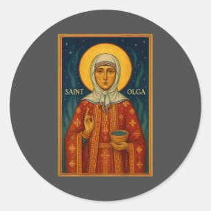Orthodox Icon Of Saint Olga Of Alaska  Classic Round Sticker