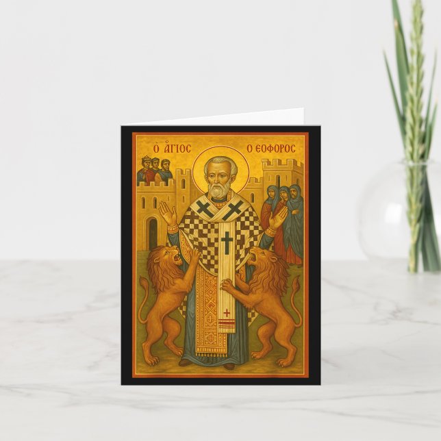 Orthodox Icon Of St Ignatius Of Antioch  Card (Front)