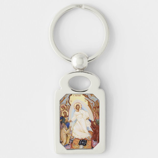 Orthodox Icon of the Anastasis Resurrection Key Ring (Front)