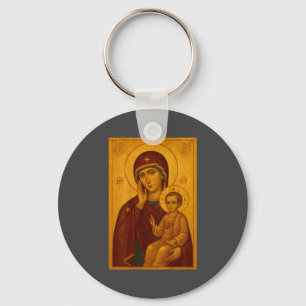Orthodox Icon Of Theotokos And Baby Jesus Christ  Key Ring