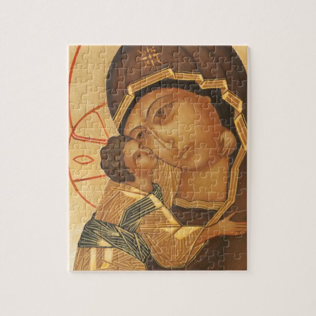 Orthodox Icon of Virgin Mary and Baby Jesus Jigsaw Puzzle (Vertical)