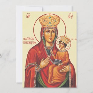 Orthodox Icon Theotokos Virgin Mary and Child  Invitation