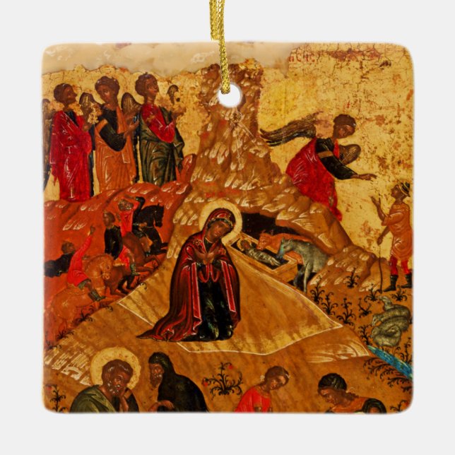 Orthodox Nativity Icon Ornament (Front)