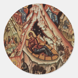 Orthodox Nativity II Classic Round Sticker