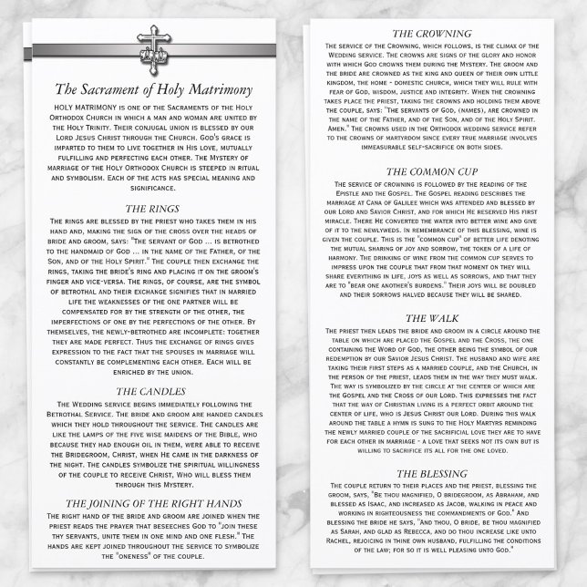 Orthodox Wedding Description 4 x 9 cards (Orthodox Wedding Description 4 x 9 cards from Ammia's Orthodox Online Store on Zazzle.)