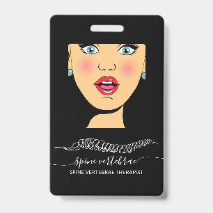 Orthopaedic black Therapist doctor chiropractic ID Badge