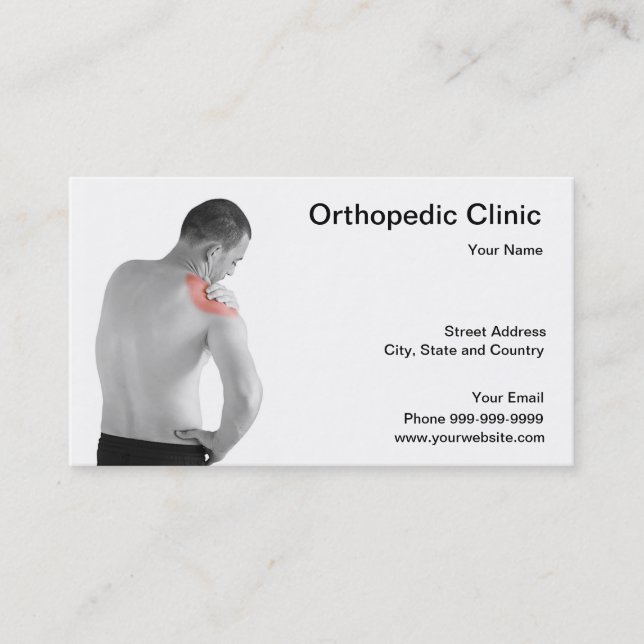 orthopaedic clinic business card (Front)