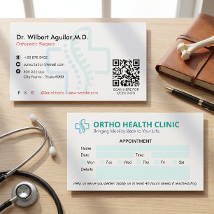 Orthopaedic Clinic Business Clean Appointment Card
