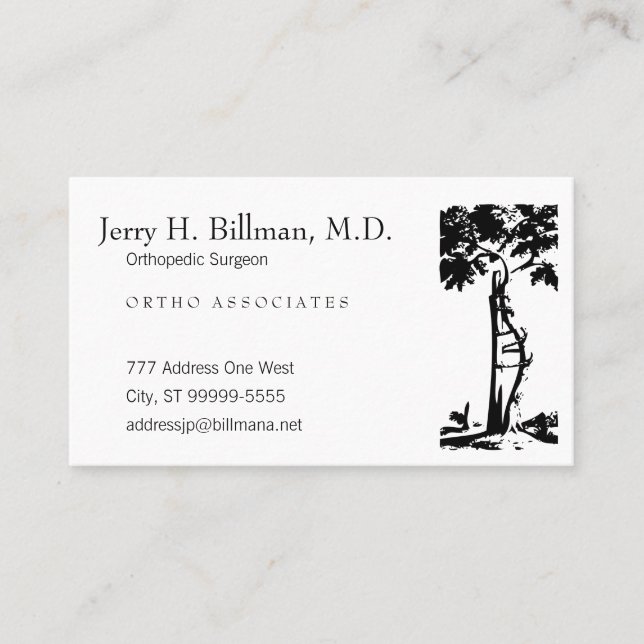 Orthopaedic Crooked Tree Appointment Card (Front)