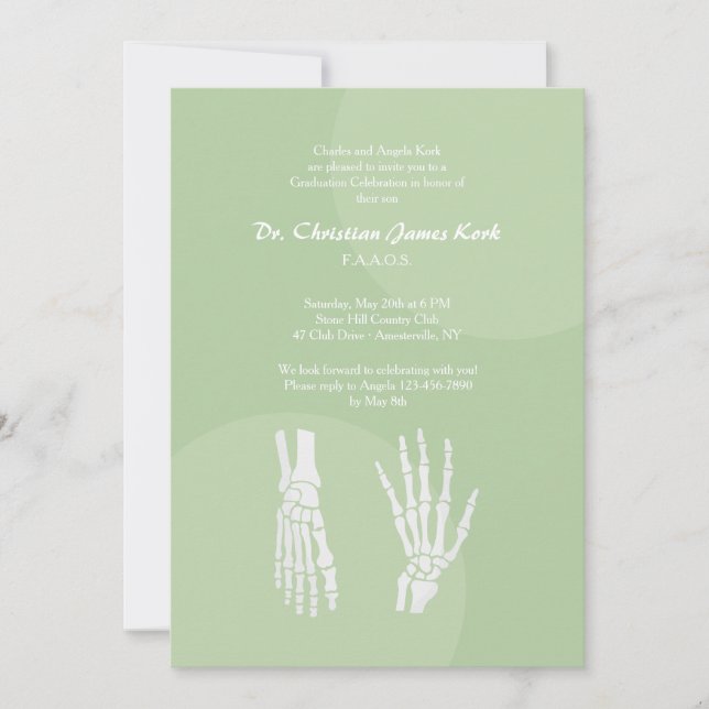 Orthopaedic Doctor Graduation Invitation (Front)