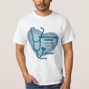 Orthopaedic Nurse Blue Heart  t-shirt