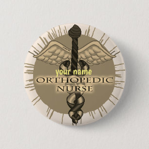 Orthopaedic Nurse Caduceus pin button