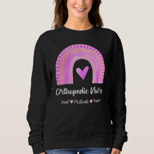 Orthopaedic Nurse Heal Motivate Inspire Boho Rainb Sweatshirt
