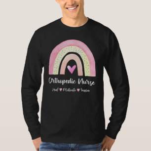 Orthopaedic Nurse Heal Motivate Inspire Boho Rainb T-Shirt