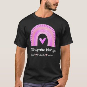 Orthopaedic Nurse Heal Motivate Inspire Boho Rainb T-Shirt