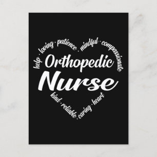 Orthopaedic Nurse Heart Word Cloud Holiday Postcard