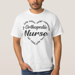 Orthopaedic Nurse Heart Word Cloud T-Shirt