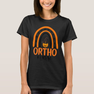 Orthopaedic Nurse Ortho Halloween Pumpkin Rainbow  T-Shirt