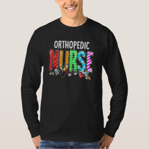 Orthopaedic Nurse Plaid Red Love Heart Stethoscope T-Shirt