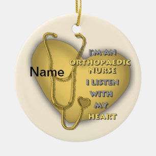 Orthopaedic Nurse Yellow Heart Ceramic Ornament