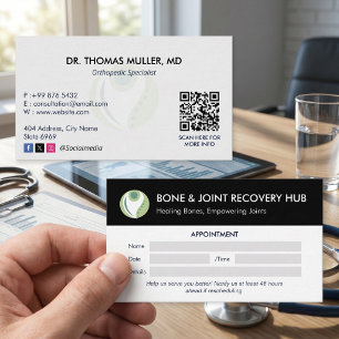 Orthopaedic Specialis Business   Modern Appointmen Card