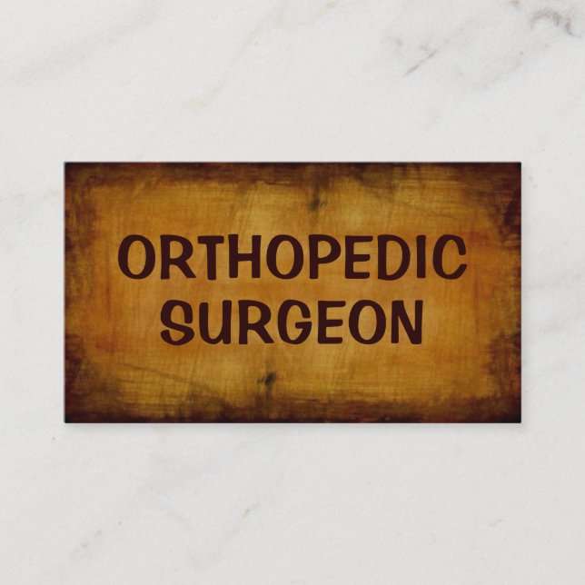Orthopaedic Surgeon Antique Business Card (Front)