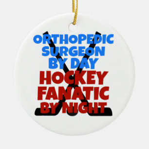 Orthopaedic Surgeon Loves Hockey Ceramic Ornament