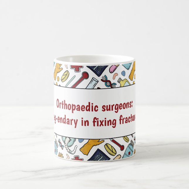 Orthopaedic surgeon medical pun doctor pattern gif coffee mug (Center)