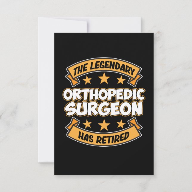 Orthopaedic Surgeon Retirement Surgery Medical Doc RSVP Card (Front)