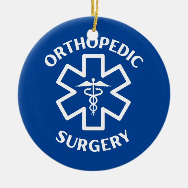 Orthopaedic surgery Doctor Nurse Medical Caduceus  Ceramic Ornament (Front)