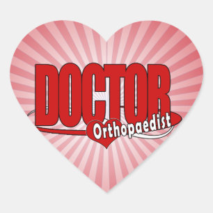 ORTHOPAEDIST LOGO BIG RED DOCTOR HEART STICKER