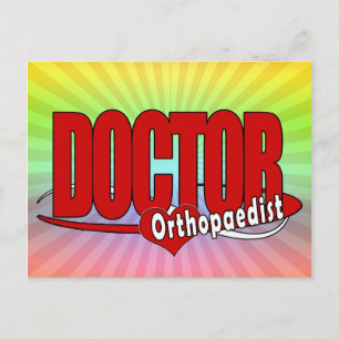 ORTHOPAEDIST LOGO BIG RED DOCTOR POSTCARD