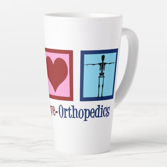 Orthopaedist Peace Love Orthopaedics Office Latte Mug (Right Angle)