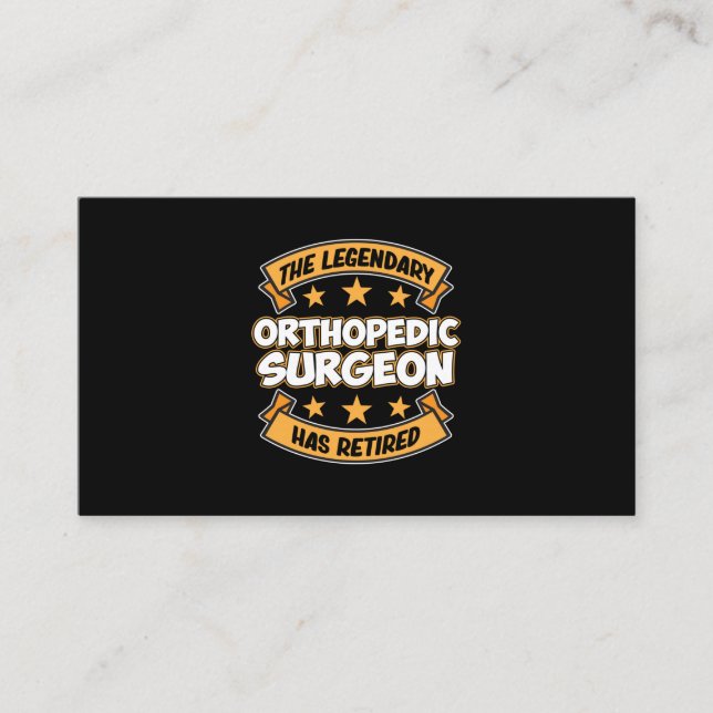 Orthopedic Surgeon Retirement Surgery Medical Doct Enclosure Card (Front)