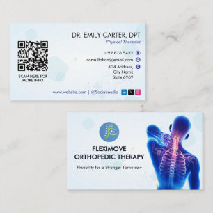 Orthopedic Therapy Clinic   Modern White Business Card