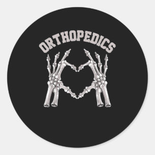 Orthopedics Skeleton Hand Heart Ortho Nurse Rn Cre Classic Round Sticker