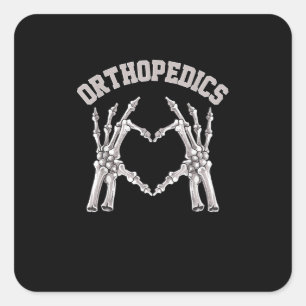 Orthopedics Skeleton Hand Heart Ortho Nurse Rn Cre Square Sticker