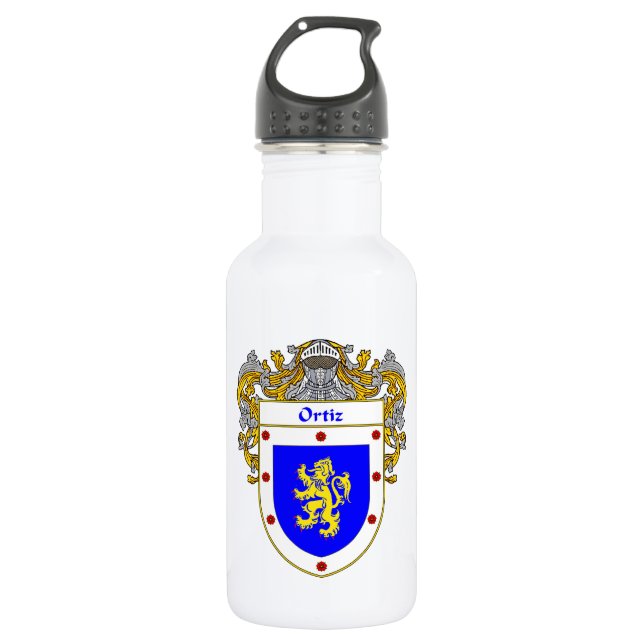 Ortiz Coat of Arms/Family Crest 532 Ml Water Bottle (Front)