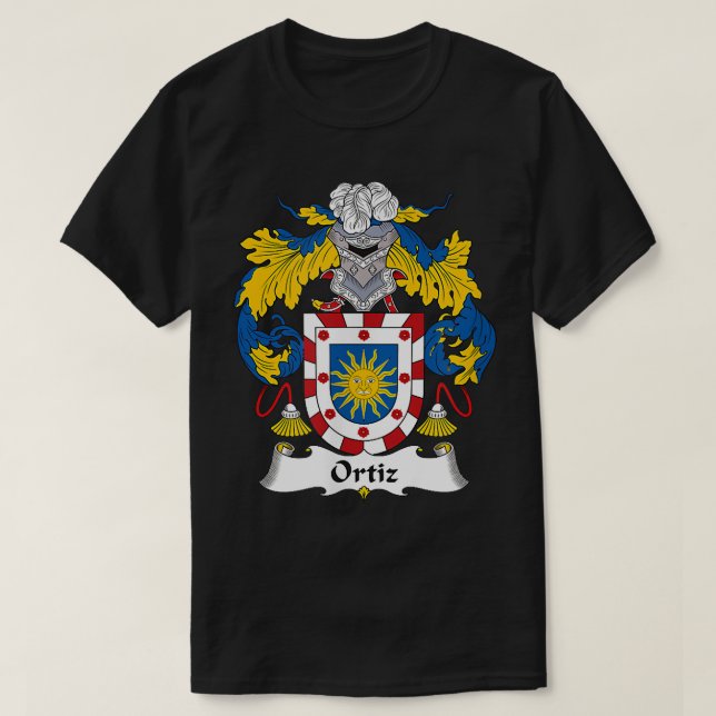 Ortiz Coat of Arms  Family Crest  T-Shirt (Design Front)