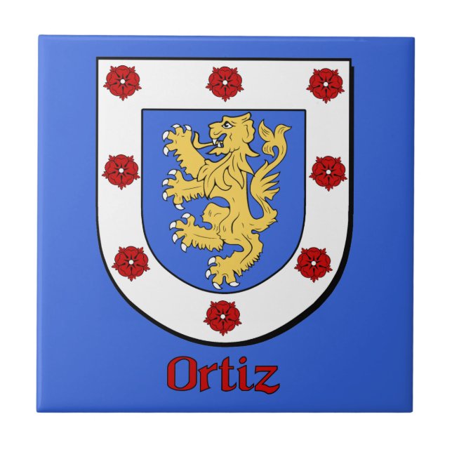 Ortiz Family Shield Ceramic Tile (Front)