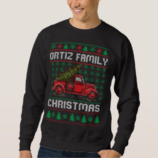 Ortiz Family Ugly Christmas Sweater Red Truck Funn