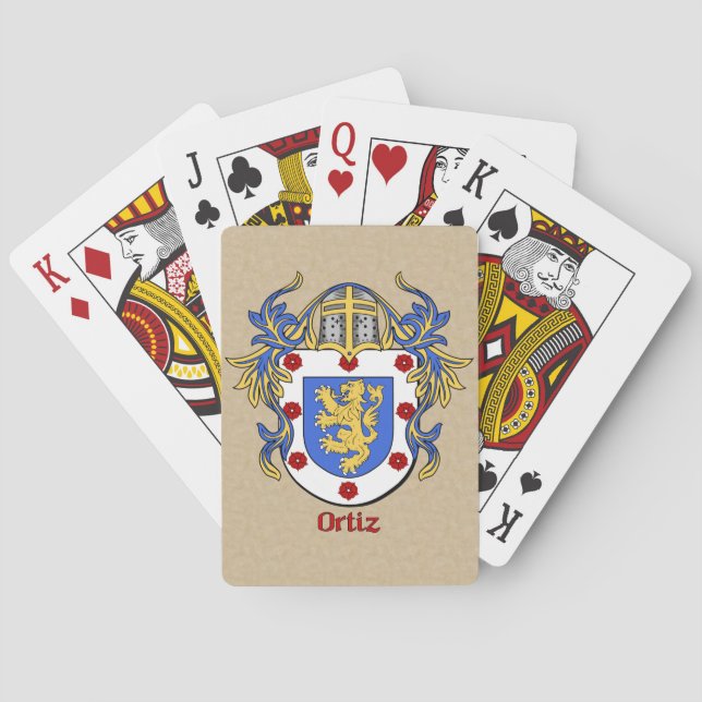 Ortiz Heraldic Shield with Mantling Playing Cards (Back)