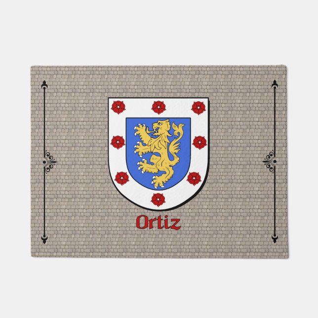 Ortiz Historical Shield on Cobblestone Doormat (Front)